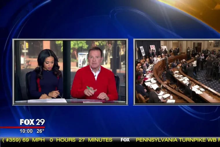 "Good Day, Philadelphia" co-hosts Alex Holley and Mike Jerrick managed the hand-off to and from impeachment coverage on Tuesday morning. But on Wednesday, Fox 29 didn't cut at all to network coverage of the inquiry.