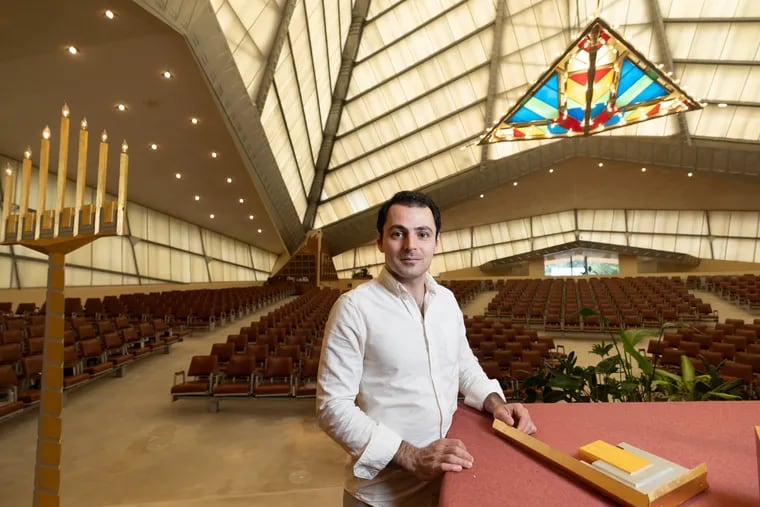 Jacob Agar, the new cantor of Beth Sholom, shown here at Beth Sholom Synagogue, in Elkins Park, PA, August 19, 2020.