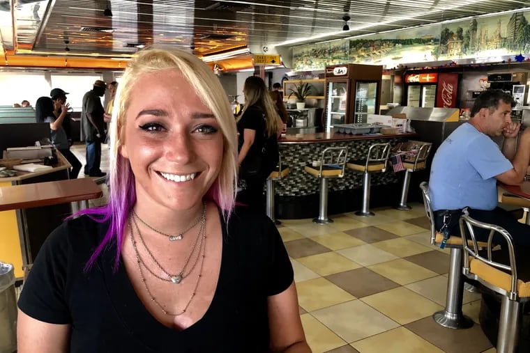 Waitress Rebecca Salyer, who previously worked at Broad Street Diner, at her new home, Melrose Diner.