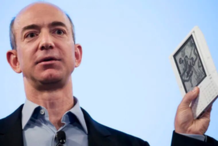 Amazon.com&#0039;s $359 wireless e-book reader, the Kindle, pitched with Barnumlike flair by CEO Jeff Bezos.