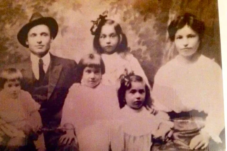 Sebastiano, the great-grandfather of columnist Christine Flowers, pictured with his family.