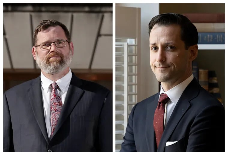 Ryan Hyde (left) and Chris de Barrena-Sarobe are running for district attorney in Chester County.