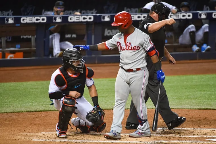 Phillies second baseman Jean Segura and Marlins catcher Jorge Alfaro will renew acquaintances in this weekend's three-game series in Miami.