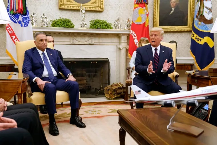 President Donald Trump meets with Iraqi Prime Minister Mustafa al-Kadhimi in the Oval Office of the White House on Aug. 20.