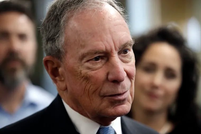 FILE - In this Jan. 29, 2019, file photo, Michael Bloomberg speaks to workers during a tour of the WH Bagshaw Company, a pin and precision component manufacturer, in Nashua, N.H. Bloomberg is not running for president. The 77-year-old former New York City mayor, one of the richest men of the world, announced his decision not to join the crowded Democratic field in a Bloomberg News editorial on Tuesday, March 5, 2019.