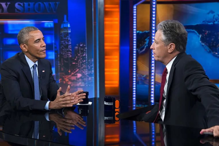 President Obama on "The Daily Show" with Jon Stewart in July 2015.