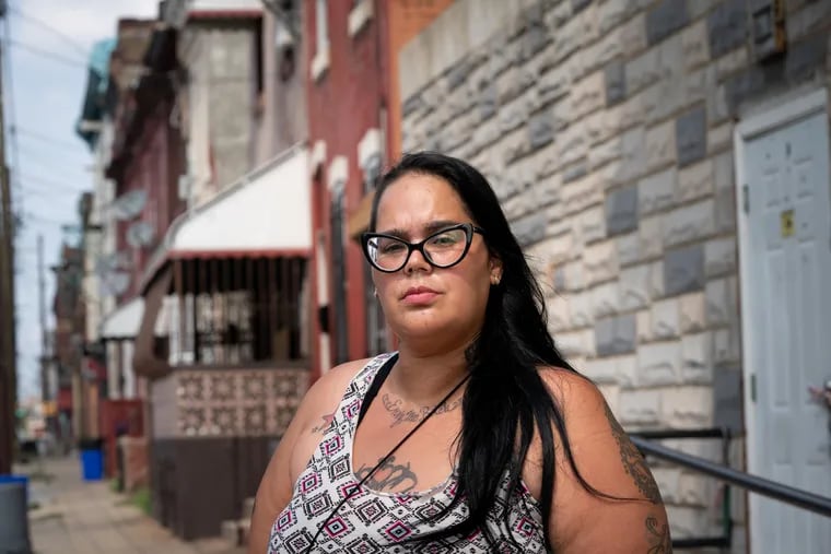Carmen Pagan shown here in North Philadelphia, Tuesday, August 28, 2018. Last year, Pagan, a single mother of 5, took to the streets to try to get her eldest son off the corner selling drugs. Her son has returned to selling drugs on the corner and Pagan is not giving up on her efforts to save him. JESSICA GRIFFIN / Staff Photographer