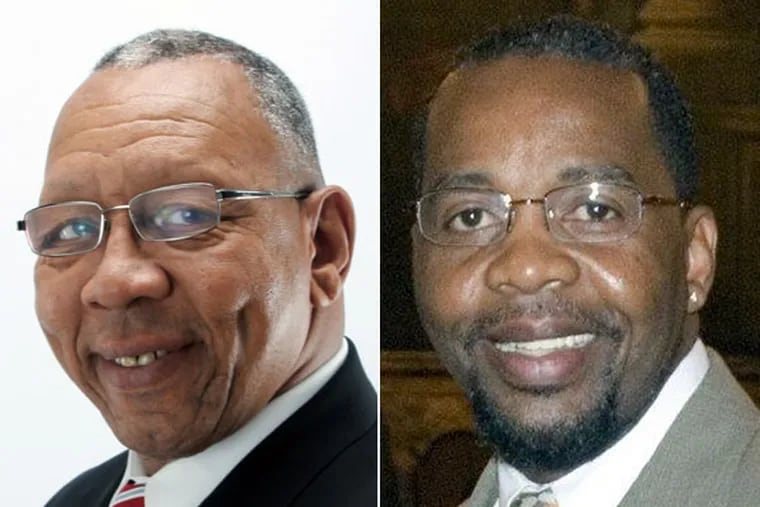 John Linder (left) and Thaddeus Kirkland, running as mayoral candidates in the Chester primary.