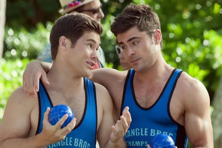 Adam DeVine (left) and Zac Efron are instructed to find dates for their younger sister's nuptials.