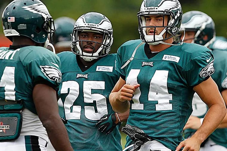 Eagles running back LeSean McCoy and wide receiver Riley Cooper. (David Maialetti/Staff Photographer)