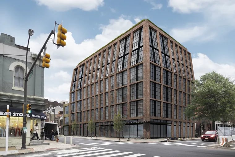 Artist's rendering of six-story apartment building proposed for the southwest corner of Second and Race Streets in Old City, where a condo-and-hotel tower had earlier been planned.