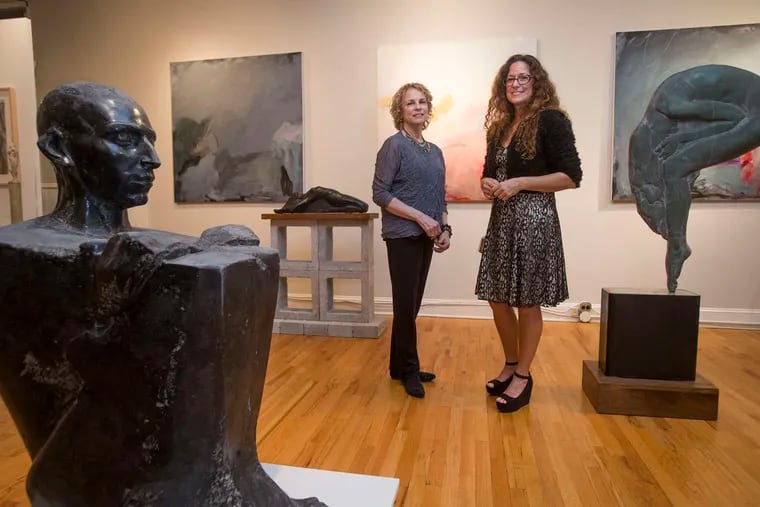 Deborah Fine (left) and Katherine Stanek recently opened Stanek Gallery in Old City, bucking the trend. Stanek made the move after losing her space at Rosenfeld Gallery, which closed.