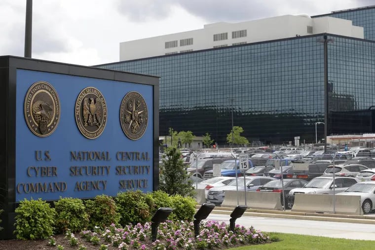 FILE - This June 6, 2013, file photo shows a sign outside the National Security Agency (NSA) campus in Fort Meade, Md.  (AP Photo/Patrick Semansky, File)