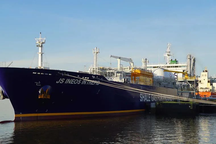 JS INEOS Intrepid, an ethane vessel commissioned by the European petrochemical maker INEOS to transport Marcellus Shale raw material from Marcus Hook to plants in Norway and Scotland.