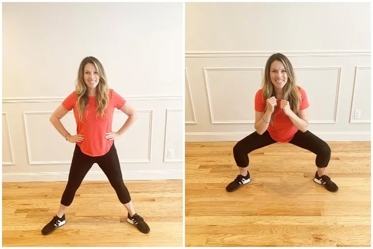 The sumo squat is great for cardio and for strength.