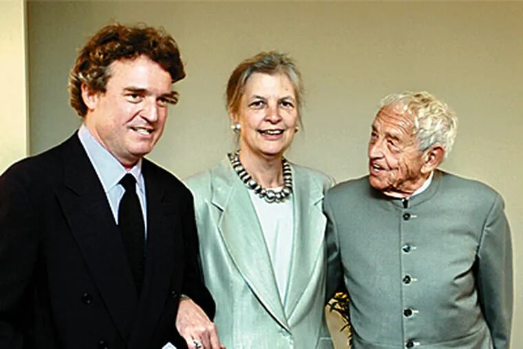 Flanked by Wyeths — Jamie (left) and Andrew — Anne d’Harnoncourt attended an awards luncheon sponsored by the Arts and Business Council of Greater Philadelphia in 2004.