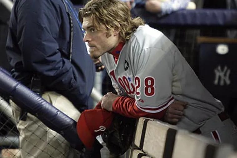 Jayson Werth couldn't hide his sadness in the Phillies' dugout as the Yankees claimed their 27th World Series title. (Yong Kim/Staff Photographer)