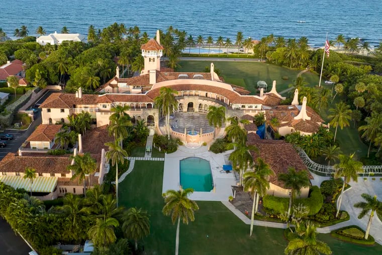 An aerial view of former President Donald Trump's Mar-a-Lago estate in Palm Beach, Fla.