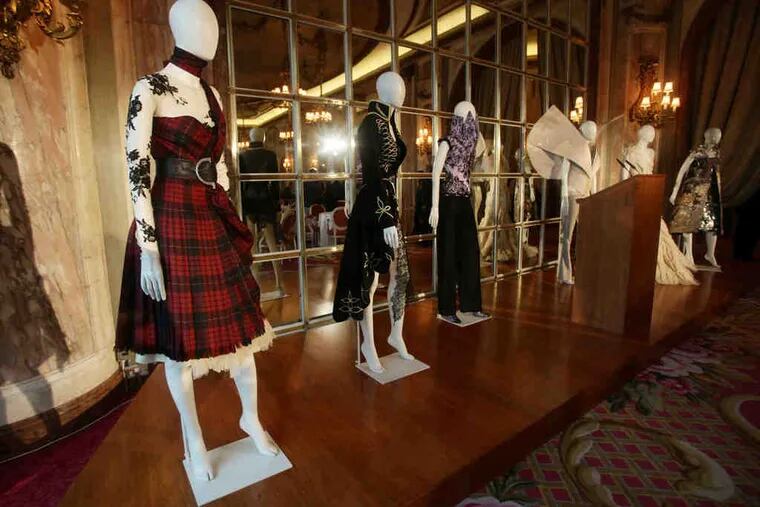 Creations by Alexander McQueen, on display in London. The designer, who died a year ago, will be the subject of a career retrospective at the Metropolitan Museum of Art in New York.