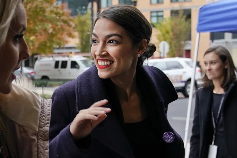 Rep.-elect Alexandria Ocasio-Cortez, D-NY., arrives for orientation for new members of Congress, Tuesday, Nov. 13, 2018, in Washington.