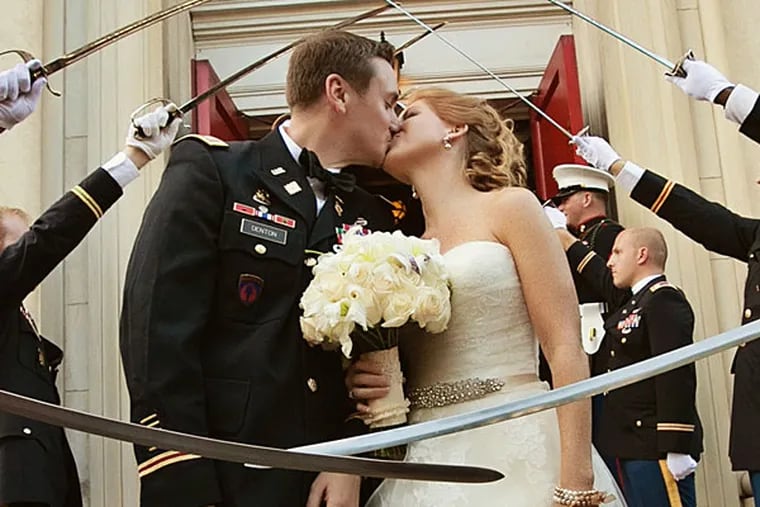 Army captains Amy Martino and Chris Denton were married June 20, 2014, in Philadelphia. ( Jennifer Childress Photography)