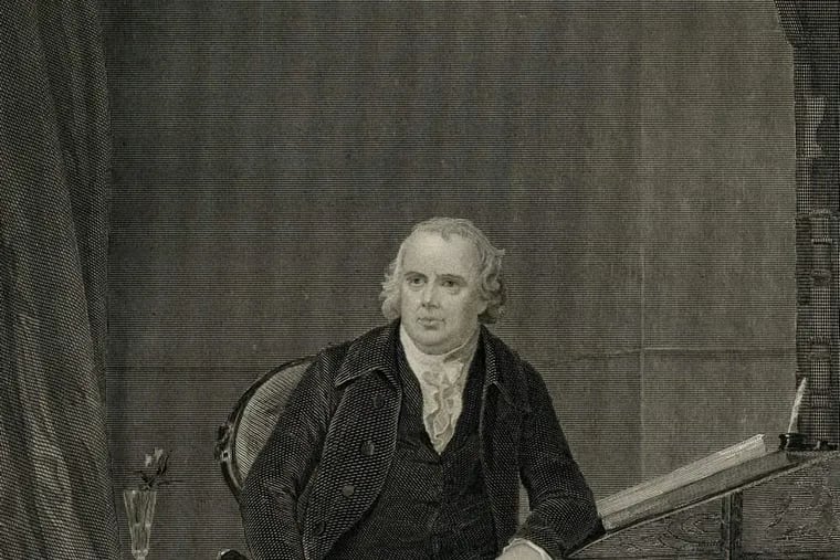 Robert Morris, engraving by Thomas Phillibrown, circa 1858, after painting by Alonzo Chappel. .
