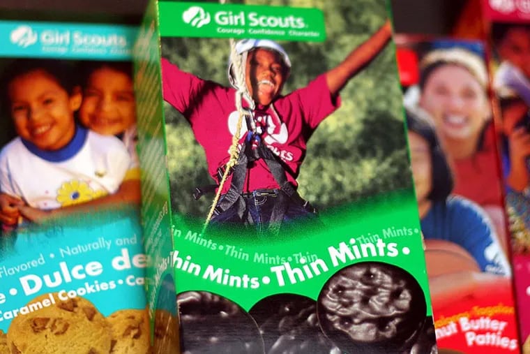 A Girl Scout selling cookies in front of her home on South 16th Street was the victim of a robbery around 2 p.m. Saturday.