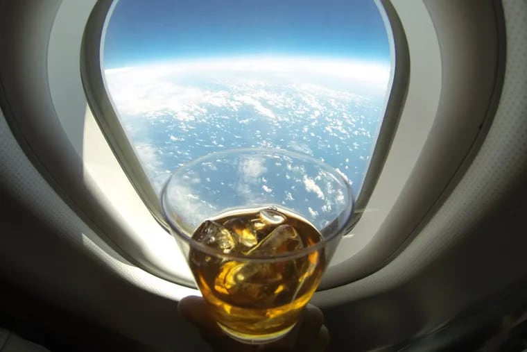 A drink made the flight easier.
