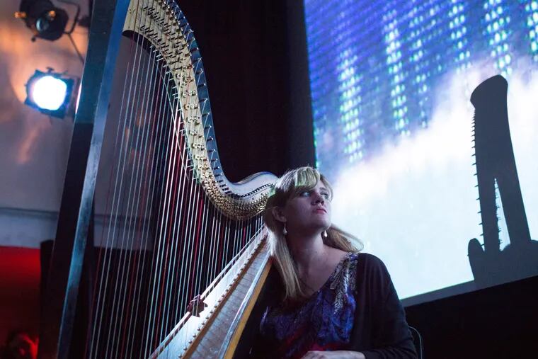 Harpist Mary Lattimore. The formerly Philadelphian musician will play Union Transfer on Saturday February 2 with singer-songwriter Meg Baird. the duo are opening for guitarist Steve Gunn