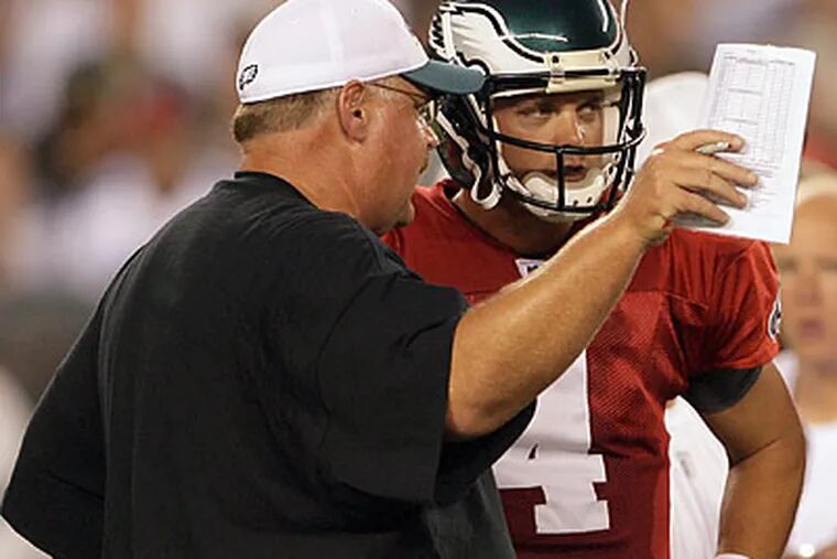 Andy Reid denied a report that the Eagles have an offer of a 2012 first-round pick for Kevin Kolb.. (Yong Kim/Staff file photo)