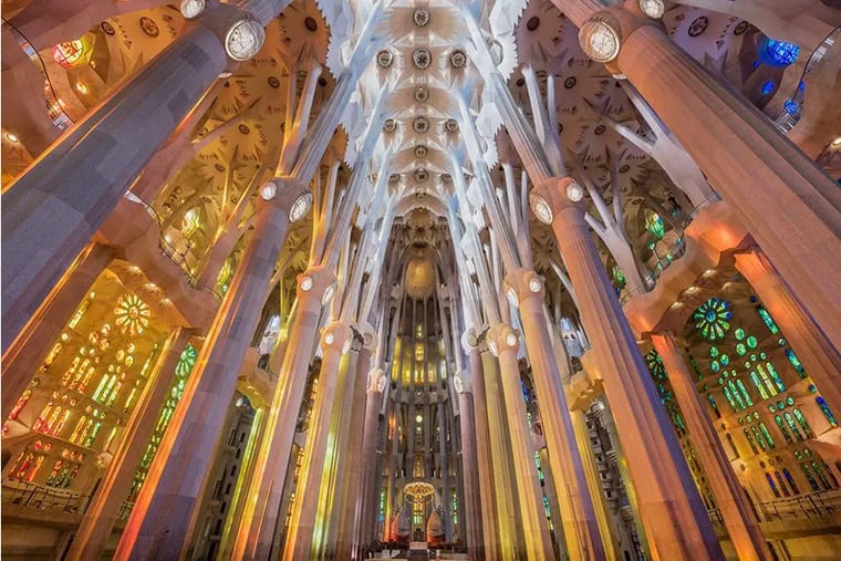 The Basilica at La Sagrada Familia,  which was consecrated in November 2010. Construction of La Sagrada Família started in 1892.