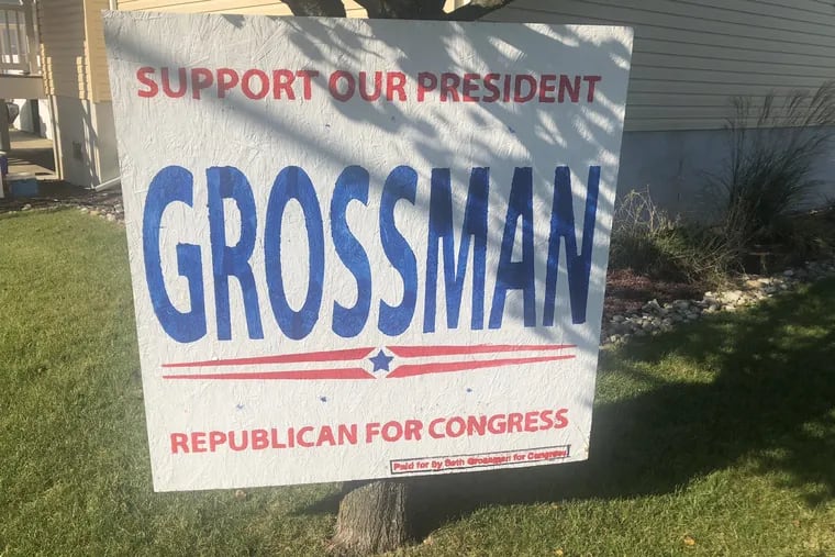 Seth Grossman signs highlight his loyalty to President Trump. In the 80s and 90s, the Atlantic City attorney represented security and limousine companies and other vendors trying to get paid after doing work for Trump casinos.