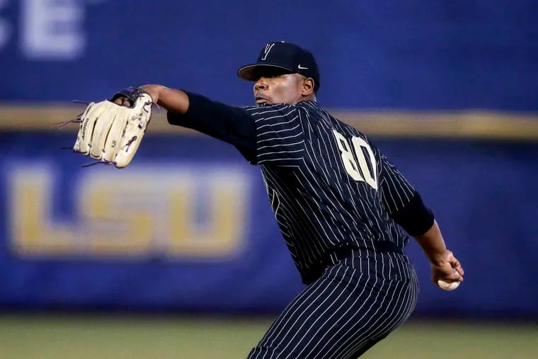 Vanderbilt pitcher Kumar Rocker pitches during a Southeastern Conference tournament game in May.