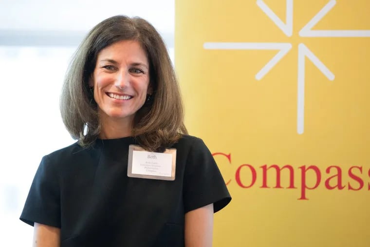 Beth Dahle, executive director of Compass Philadelphia, during client orientation for her organization, which matches business school graduates and other professionals with nonprofits for pro bono consulting work.