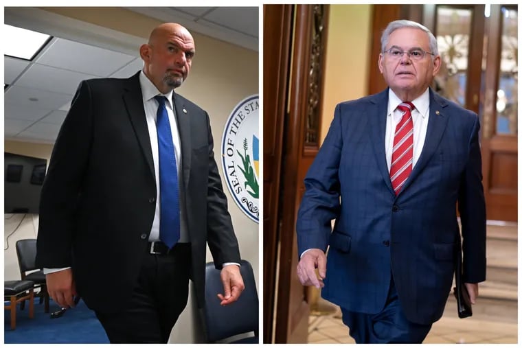 Sen. John Fetterman (D., Pa.) on Thursday introduced a resolution calling for sanctions against Senate members indicted on certain federal charges. The proposal would have a direct impact on indicted Sen. Robert Menendez (D., N.J.).