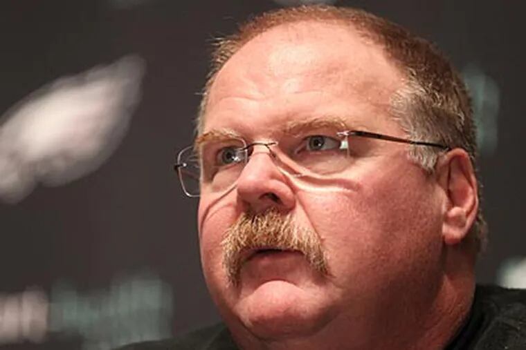Andy Reid will most likely be faced with a slew of tough roster decisions in the offseason. (Charles Fox/Staff Photographer)