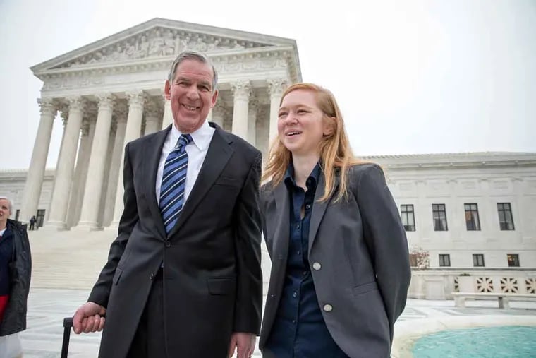 Abigail Fisher, with lawyer Bert Rein, started the case that reached the Supreme Court after being denied admission.