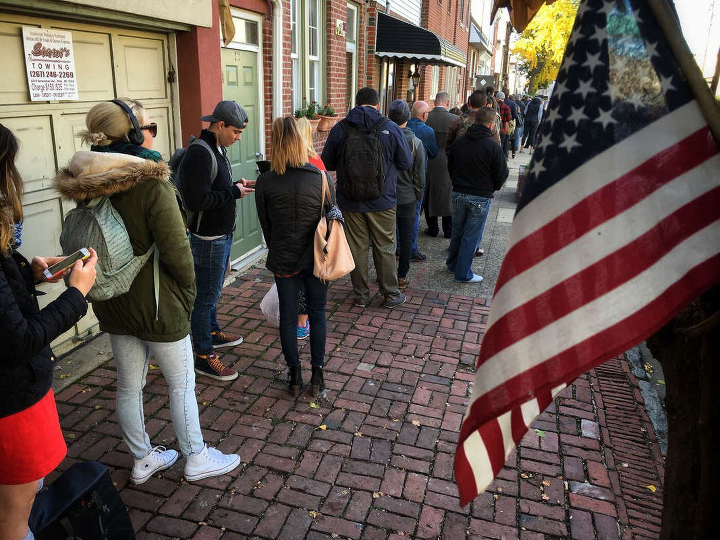 Lifelong Fishtown residents said this was the longest line they had seen on an Election Day along Richmond Street in Philadelphia on Nov. 8, 2016. 