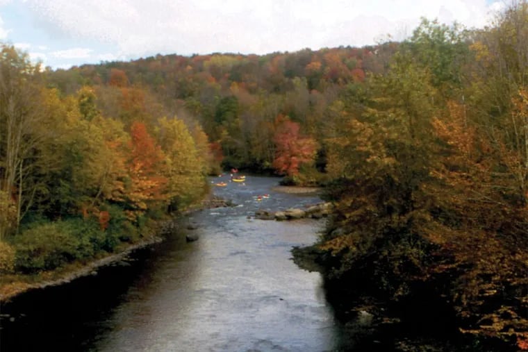 Lehigh Gorge State Park is marked by a deep, steep-walled gorge carved by the Lehigh River in White Haven, Luzerne County.