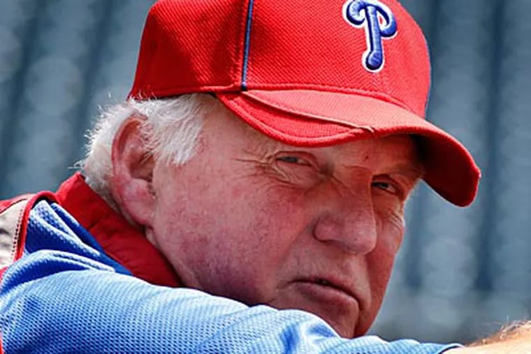 "I call it 'plate discipline.' Or being afraid to go deep in the count," Charlie Manuel said. "It's unacceptable." (Gene J. Puskar/AP)