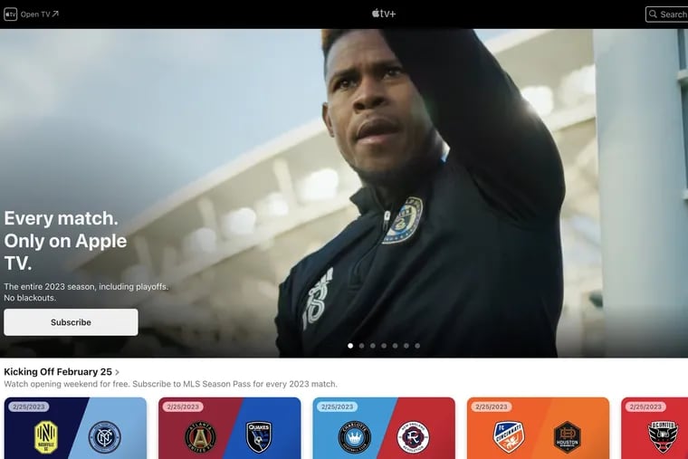 Union goalkeeper Andre Blake is one of the players featured in a promotion for the Apple MLS Season Pass streaming package.