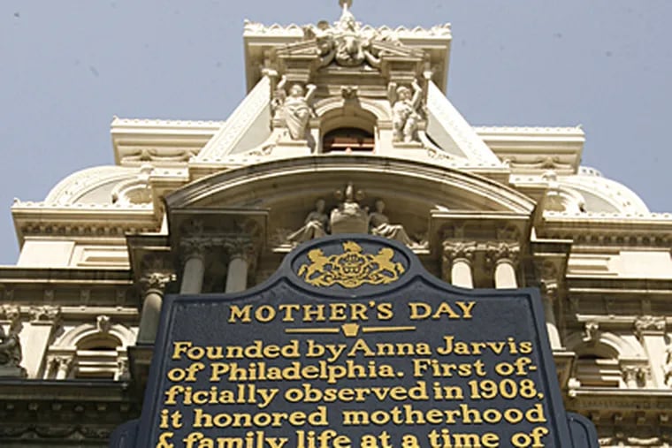 Philadelphia and a West Virginia town share credit for the first Mother's Day festivities, in 1908.