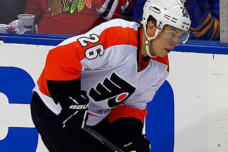 Although Erik Gustafsson skated in three games with the Flyers last year, he is still a rookie. (John Hickey/AP file photo)