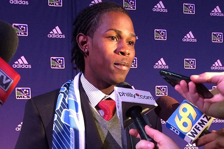The Union took University of Connecticut and Jamaica national team goalkeeper Andre Blake with the No. 2 overall selection in the 2014 Major League Soccer SuperDraft. (Sami Corrado/Philly.com)