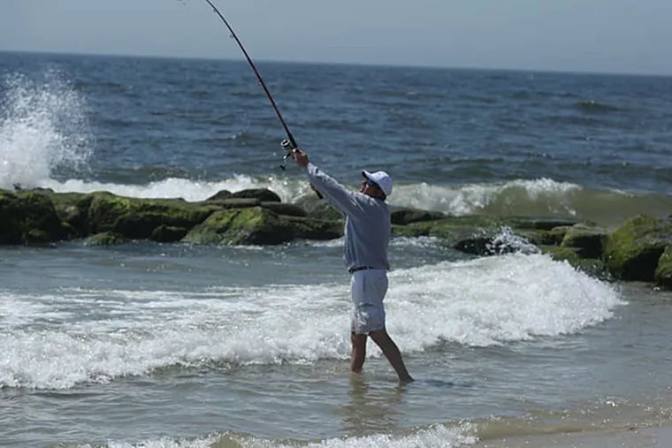 Steve Webb of Moorestown hastened to Long Beach Island for some early-morning fishing on Memorial Day.