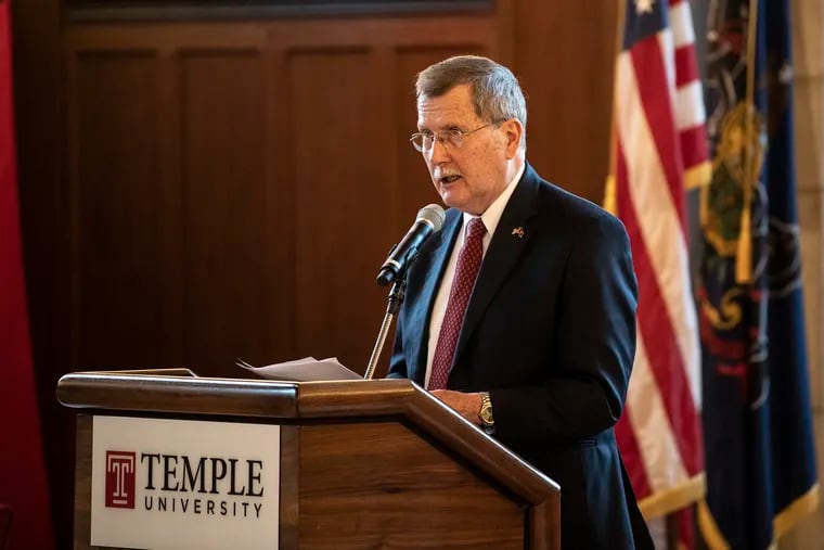 Temple University president Richard M. Englert addresses the Marc Lamont Hill situation during a Board of Trustees meeting on Tuesday, Dec. 11, 2018.