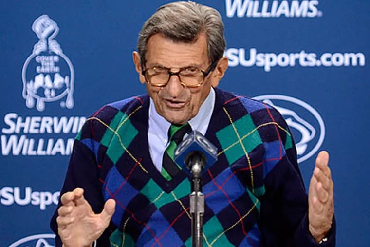 "We've played defense well most of the year," Joe Paterno said. (Ralph Wilson/AP)