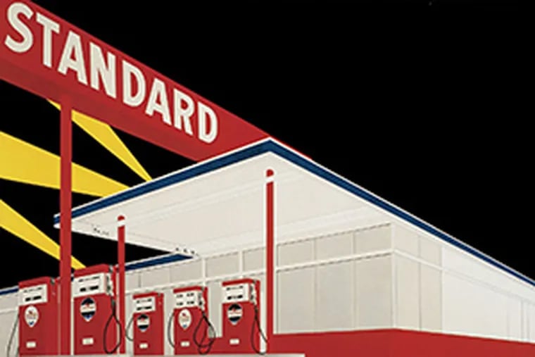 "Standard Station, Amarillo, Texas" (1963) by Edward Ruscha, from the Hood Museum of Art, Dartmouth College.