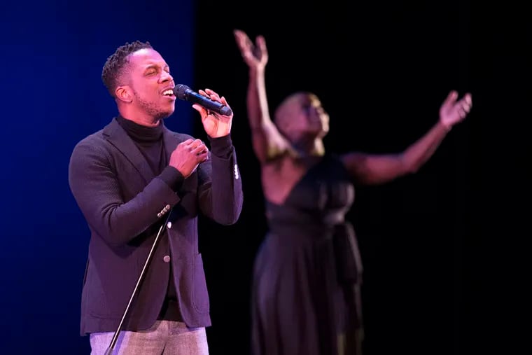 Leslie Odom Jr. sang during the launch of Philadanco's 50th anniversary season Saturday night. Hope Boykin, a Philadanco alumna, danced to his songs.