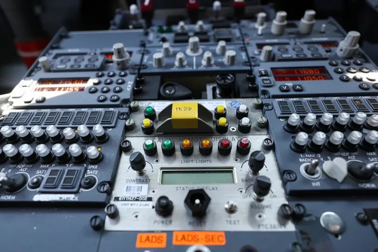 Instruments and controls sit in the cockpit of a Boeing 737 Max 7 jetliner during preparations ahead of the Farnborough International Airshow 2018 in Farnborough, England, on July 15, 2018.